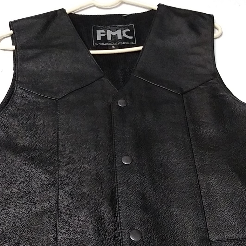 Biker leather vest